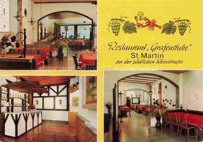 St Martin Weinstrasse Pfalz Restaurant Grafenstube Gastraeume Theke