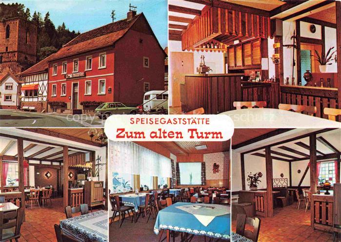 Elmstein Rheinland-Pfalz Gaststaette Zum alten Turm Gastraeume Huettendienstausf