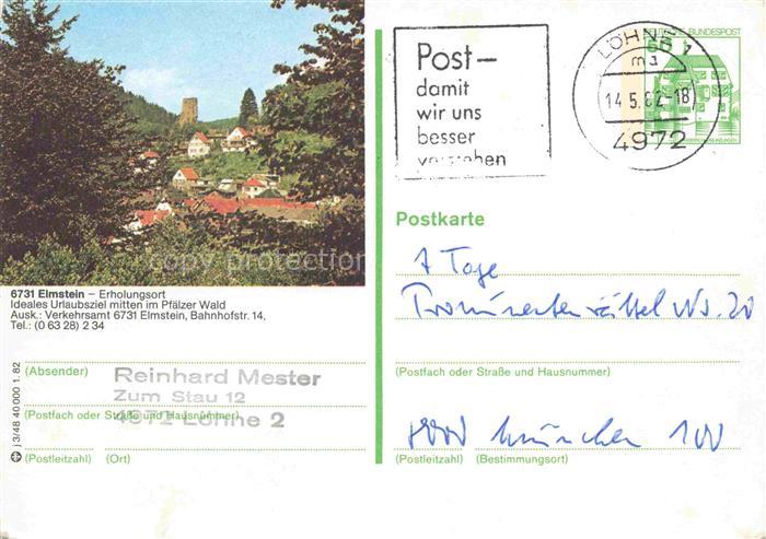 Elmstein Rheinland-Pfalz Ansicht vom Waldrand aus Erholungsort Pfaelzer Wald