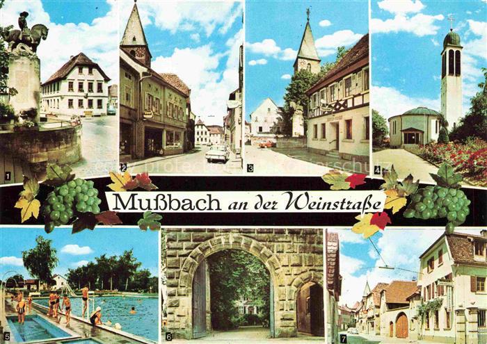 Mussbach Neustadt Haardt Kriegerdenkmal Rathaus Eselshaut Winzerverein Kirche Sc