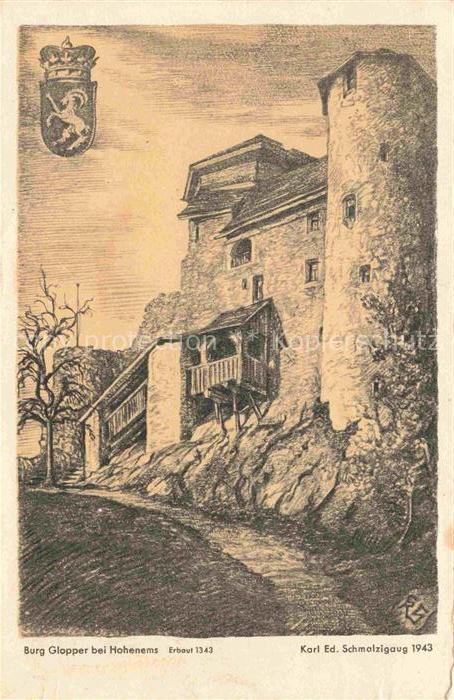 Hohenems Vorarlberg AT Burg Glopper Zeichnung