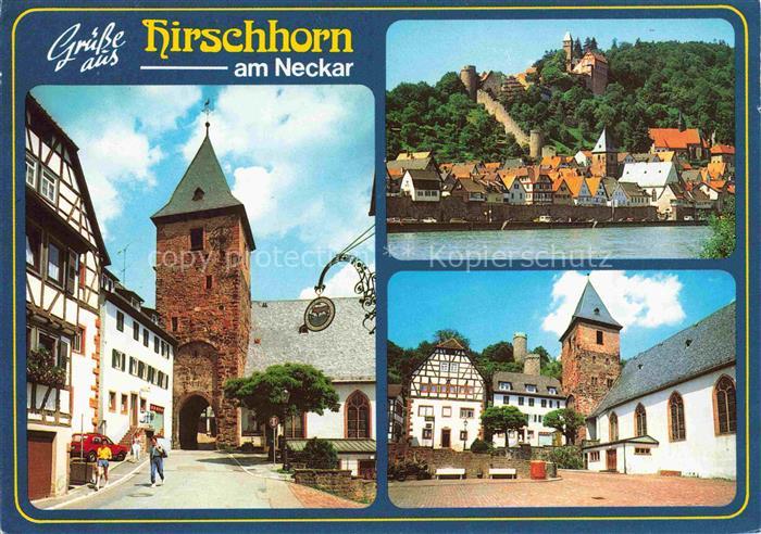 Hirschhorn Neckar Hessen Kirche Panorama Schloss