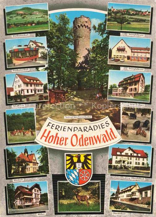 Struempfelbrunn Waldbrunn Waldkatzenbach Turm auf dem Katzenbuckel Unterdielbach