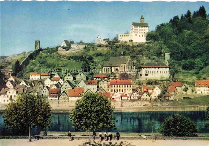 Hirschhorn Neckar Hessen mit Burg und Schloss Hotel