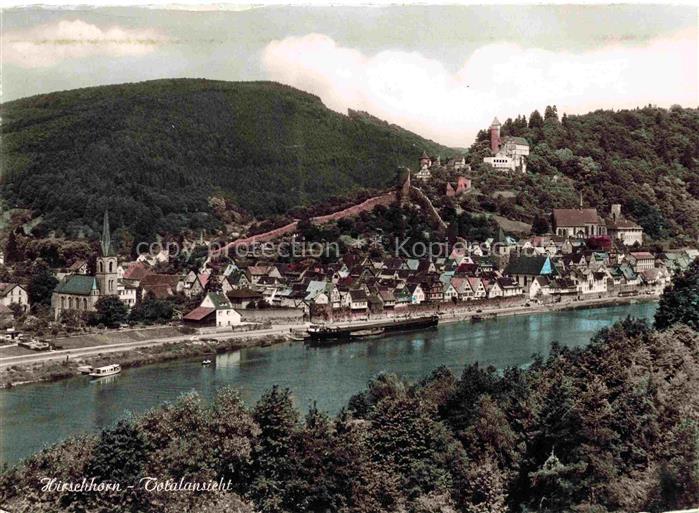 Hirschhorn Neckar Hessen Panorama mit Schloss Hotel