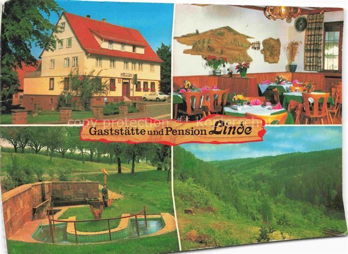 Schollbrunn Waldbrunn Neckar-Odenwald BW Gaststaette Pension Linde Gaststube Was