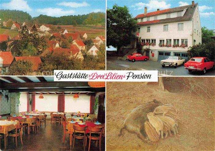 Muelben Gaststaette Drei Linden Pension Gastraum Wildschweine