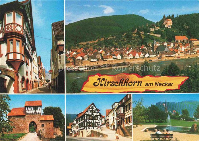 Hirschhorn Neckar Hessen Gasse Neckarpartie Schloss Tor Fachwerkhaus Park
