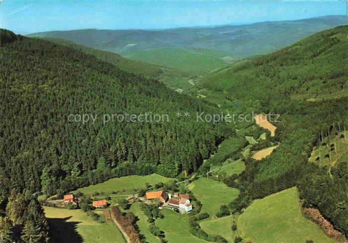 Waldkatzenbach Muehle im oberen Hoellgrund Fliegeraufnahme