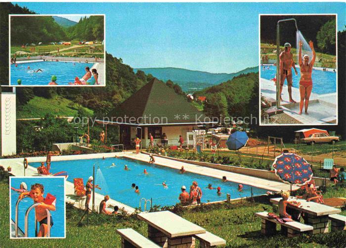 Hirschhorn Neckar Hessen Odenwald Camping Freibad Teilansichten