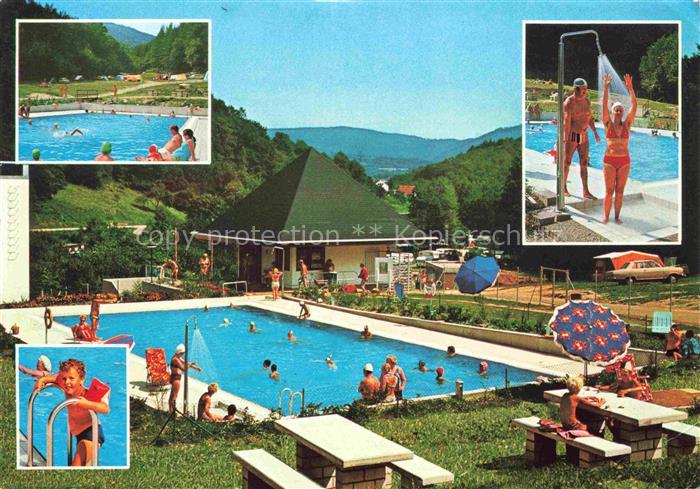 Hirschhorn Neckar Hessen Odenwald Camping Freibad Teilansichten