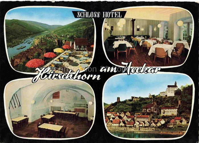 Hirschhorn Neckar Hessen Schloss Hotel Terrasse Gastraeume Neckarpartie