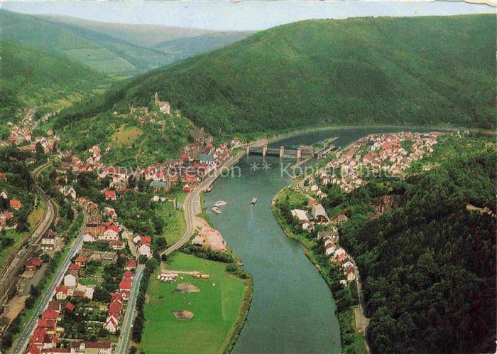 Hirschhorn Neckar Hessen Fliegeraufnahme Neckarschleife