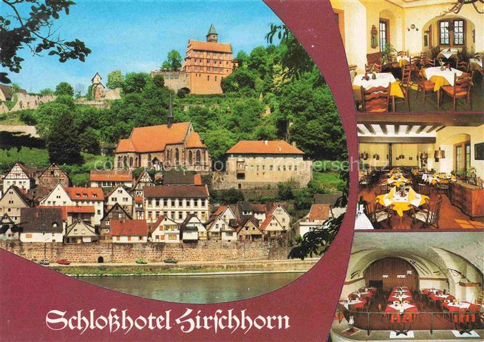 Hirschhorn Neckar Hessen Schloss Hotel auf der Burg Gastraeume Neckarpartie