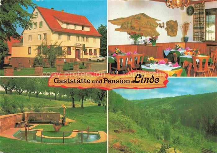 Schollbrunn Waldbrunn Neckar-Odenwald BW Gaststaette Pension Linde Gaststube Was