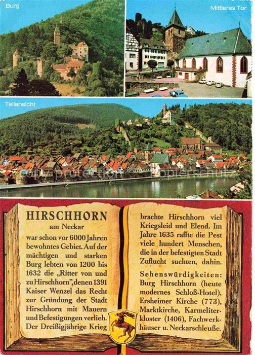 Hirschhorn Neckar Hessen Burg Hirschhorn Mittleres Tor Neckarpartie