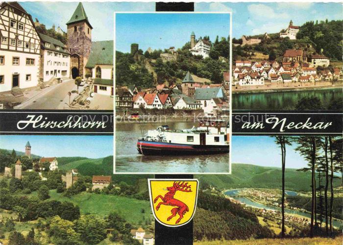 Hirschhorn Neckar Hessen Marktplatz Neckarpartien Panorama Schloss Hotel