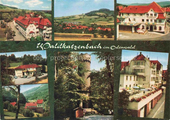 Waldkatzenbach Waldbrunn Panorama Gasthof zur Muehle Katzenbuckelturm Landgastho