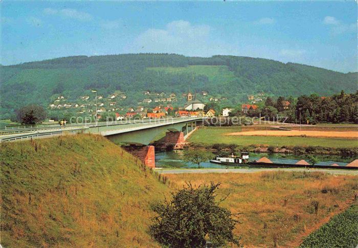 Neckargerach Neckarpartie Autobahnbruecke