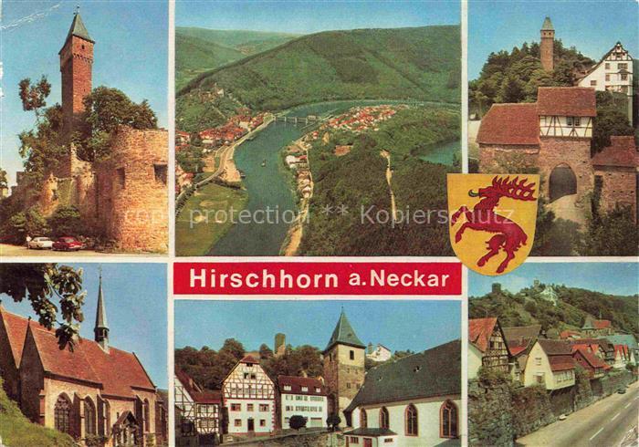 Hirschhorn Neckar Hessen Burg Hirschhorn Fliegeraufnahme Torwaechterhaeuschen Ki