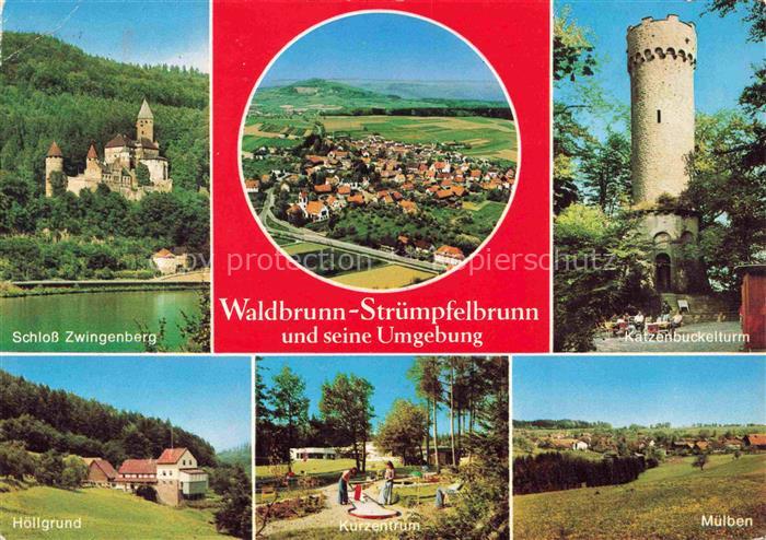Struempfelbrunn Waldbrunn Schloss Zwingenberg Fliegeraufnahme Katzenbuckelturm H