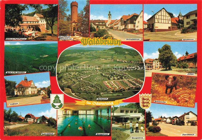 Waldbrunn Odenwald BW Muehle am Oberhoellgrund Weissbach Katzenbuckelturm Struem