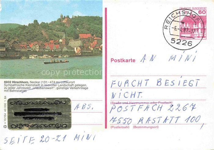 Hirschhorn Neckar Hessen Neckarpartie mit Burg Hirschhorn