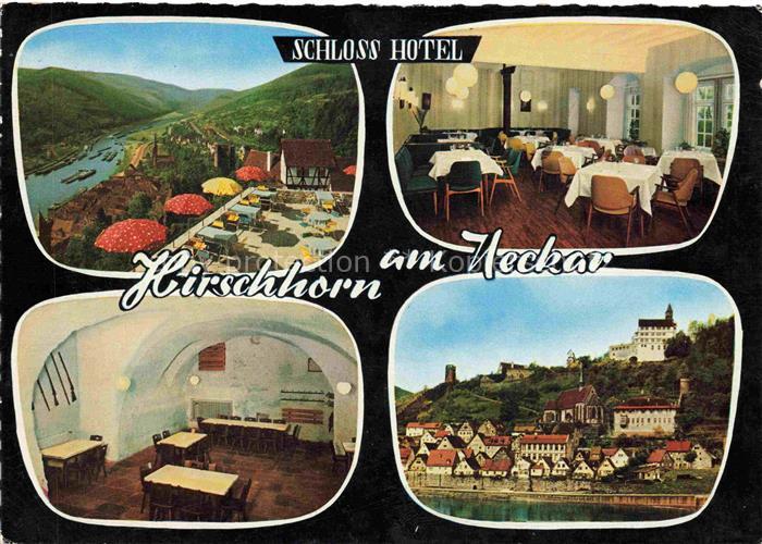 Hirschhorn Neckar Hessen Schloss Hotel auf der Burg Hirschhorn Terrasse Gastraeu