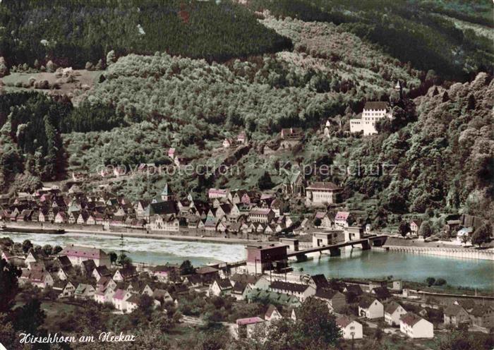 Hirschhorn Neckar Hessen Fliegeraufnahme mit Neckarschleuse