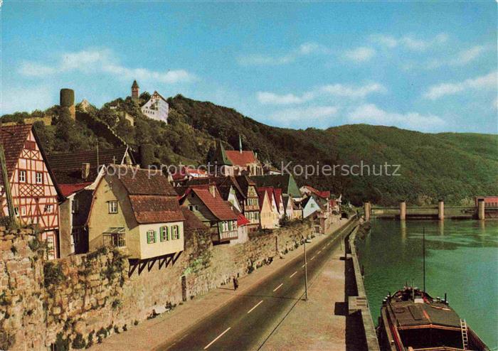 Hirschhorn Neckar Hessen Uferstrasse Burg Hirschhorn