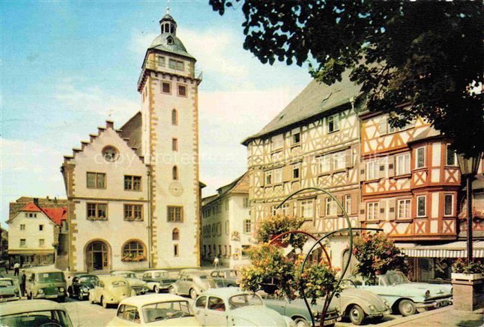 Mosbach Baden Neckar-Odenwald-Kreis BW Marktplatz mit Rathaus und Palmsches Haus