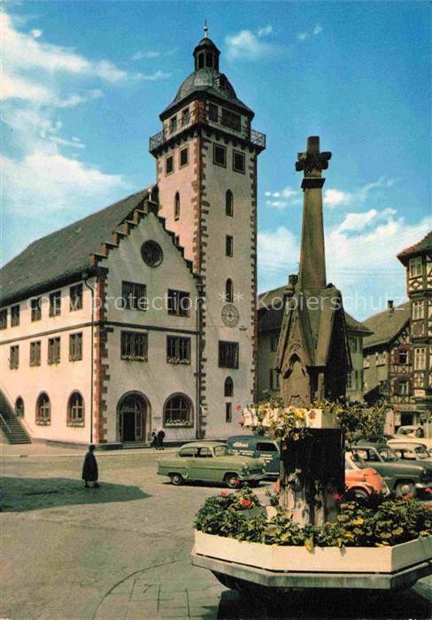 Mosbach Baden Neckar-Odenwald-Kreis BW Rathaus mit Brunnen