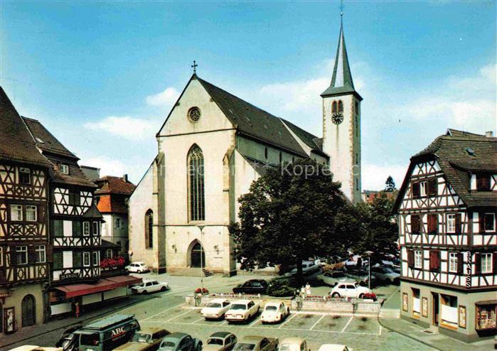 Mosbach Baden Neckar-Odenwald-Kreis BW Marktplatz mit Kirche
