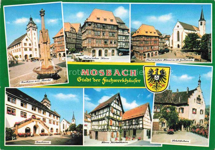 Mosbach Baden Neckar-Odenwald-Kreis BW Marktplatz Rathaus Palmsches Haus Juliana