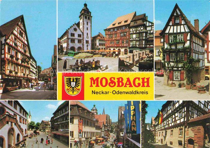 Mosbach Baden Neckar-Odenwald-Kreis BW Fachwerkhaeuser Rathaus Marktplatz
