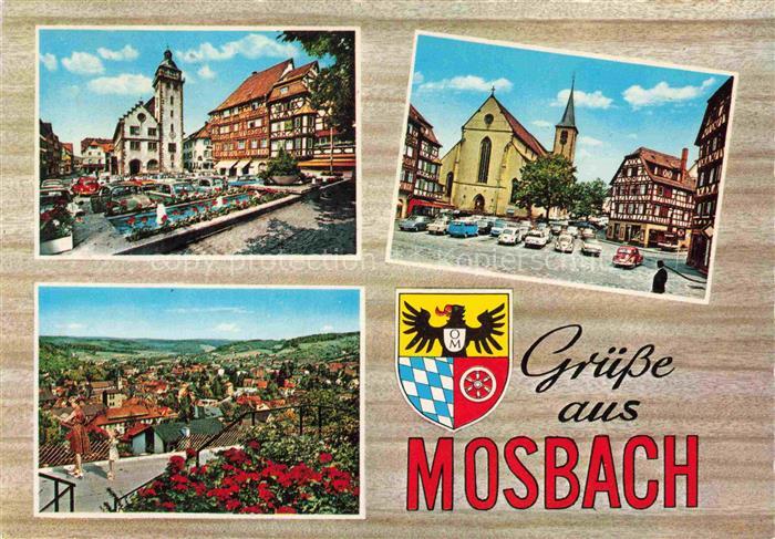 Mosbach Baden Neckar-Odenwald-Kreis BW Rathaus Marktplatz Panorama