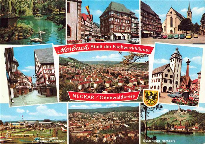 Mosbach Baden Neckar-Odenwald-Kreis BW Schwanenteich Palmsches Haus Hauptstr Kir