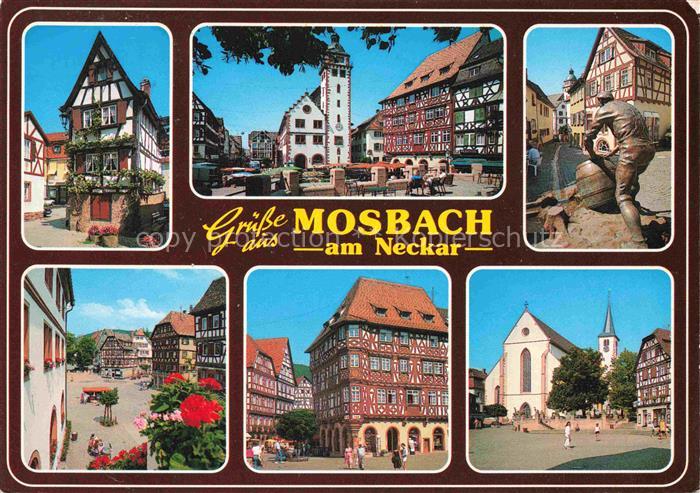 Mosbach Baden Neckar-Odenwald-Kreis BW Palmsches Haus Marktplatz Rathaus Brunnen