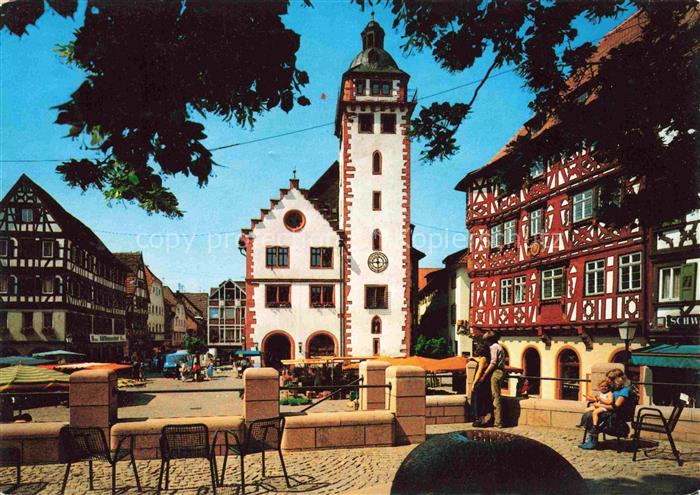 Moesbach Achern Ortenaukreis BW Marktplatz mit Rathaus Palmsches Haus