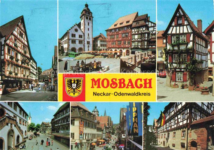 Mosbach Baden Neckar-Odenwald-Kreis BW Hauptstrasse Marktplatz Fachwerkhaeuser