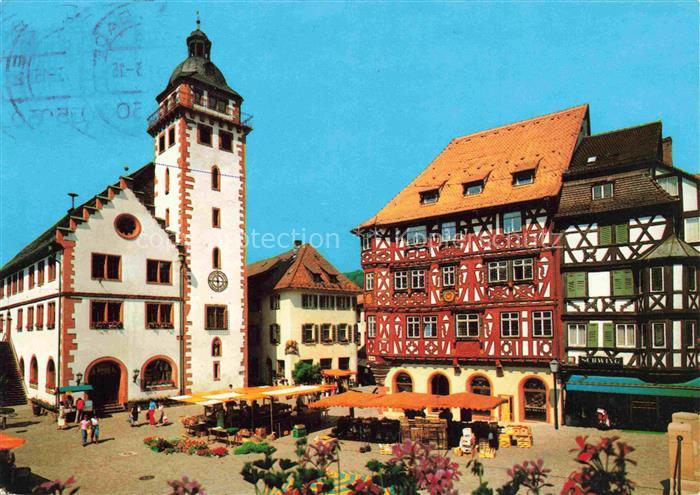 Mosbach Baden Neckar-Odenwald-Kreis BW Marktplatz mit Rathaus und Palmsches Haus
