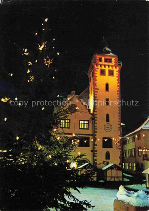 Mosbach Baden Neckar-Odenwald-Kreis BW Rathaus bei Nacht