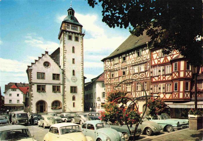 Mosbach Baden Neckar-Odenwald-Kreis BW Marktplatz mit Rathaus und Palmsches Haus