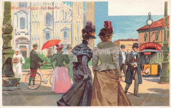 MILANO Mailand IT Piazza del Duomo Kuenstlerkarte