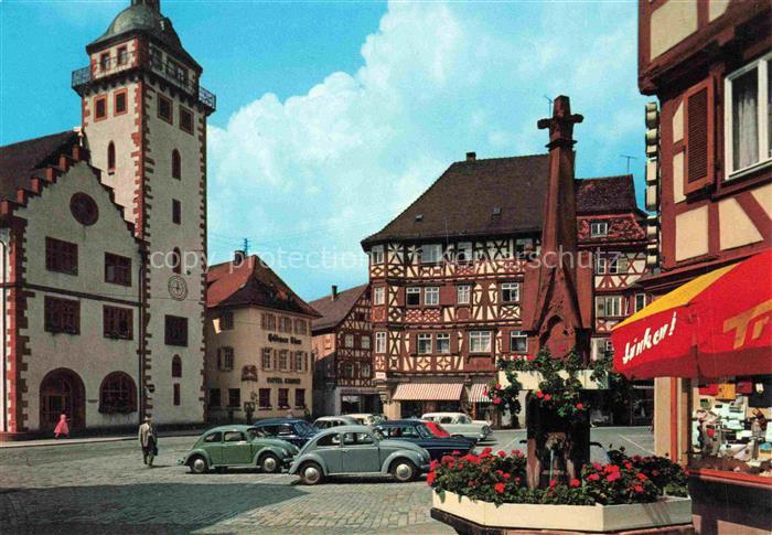 Mosbach Baden Neckar-Odenwald-Kreis BW Rathaus Marktplatz Altstadt Fachwerkhaeus