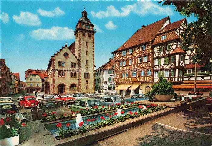 Mosbach Baden Neckar-Odenwald-Kreis BW Marktplatz Altstadt Fachwerkhaeuser