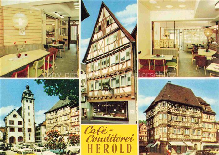 Mosbach Baden Neckar-Odenwald-Kreis BW Café Conditorei Weinstube Zum Schwert Alt