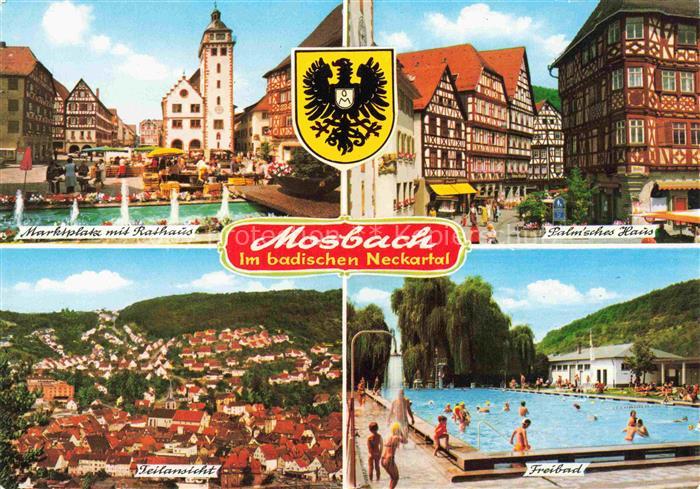 Mosbach Baden Neckar-Odenwald-Kreis BW Marktplatz Rathaus Palmsches Haus Fachwer