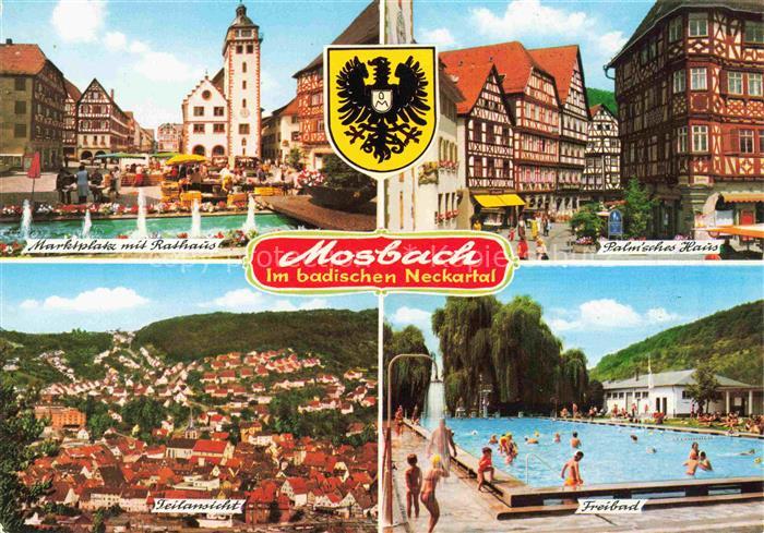 Mosbach Baden Neckar-Odenwald-Kreis BW Marktplatz Rathaus Palmsches Haus Fachwer