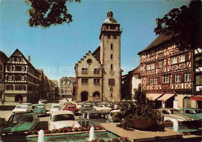 Mosbach Baden Neckar-Odenwald-Kreis BW Marktplatz Rathaus Fachwerkhaeuser